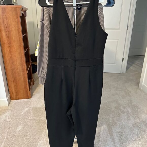 Classy Dressy Black Jumpsuit by Outrageous Fortune. Like New. Wrap Front, Tie - Picture 6 of 8